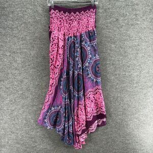 Bangkok Skirt Women 16-20 Plus Pink Floral Maxi Long Maxi Long Pull On Casual